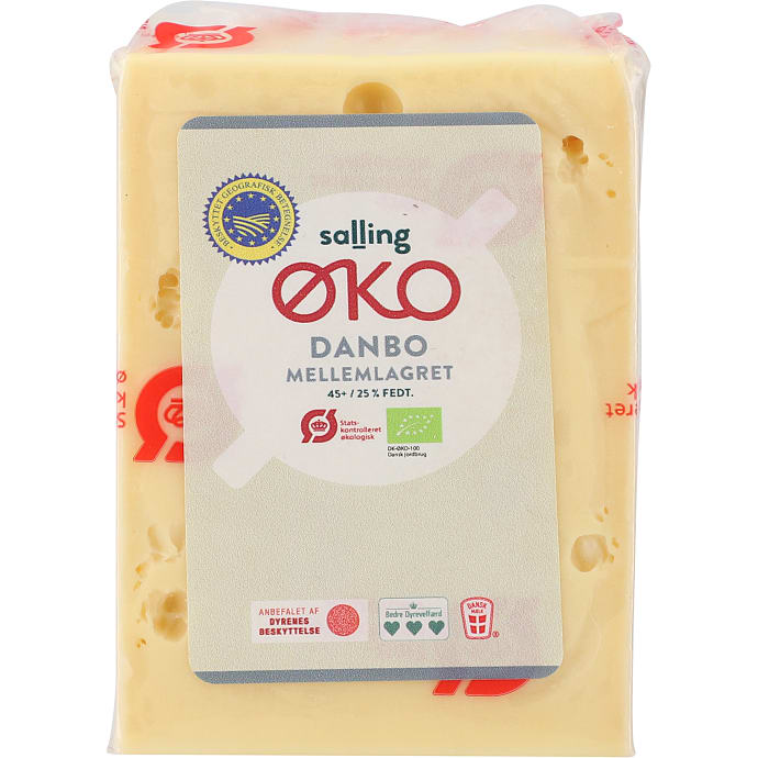 Salling ØKO Danbo skæreost mellemlagret 45+ 470 g