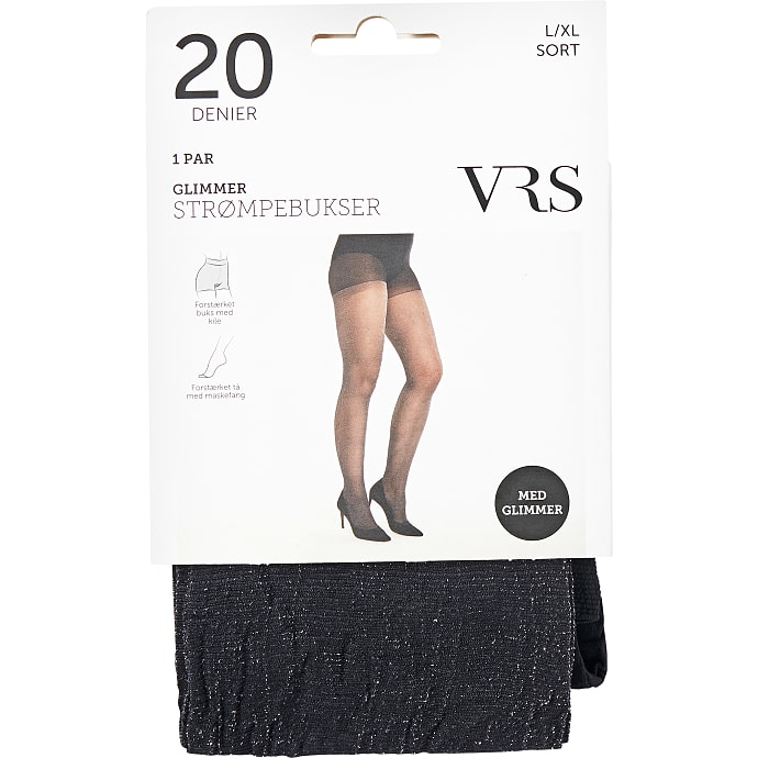 VRS strømpebukser str. L/XL - sort