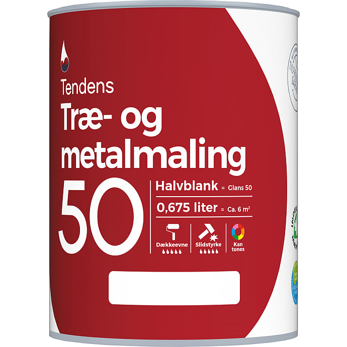 Tendens Træ- og Metalmaling Halvblank 0,675 L Grå