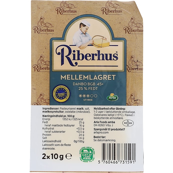 Danbo ost i skiver mellemlagret 45+