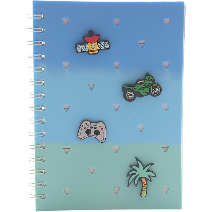 DanPen Junior Notesbog med Charms Blå/Grøn