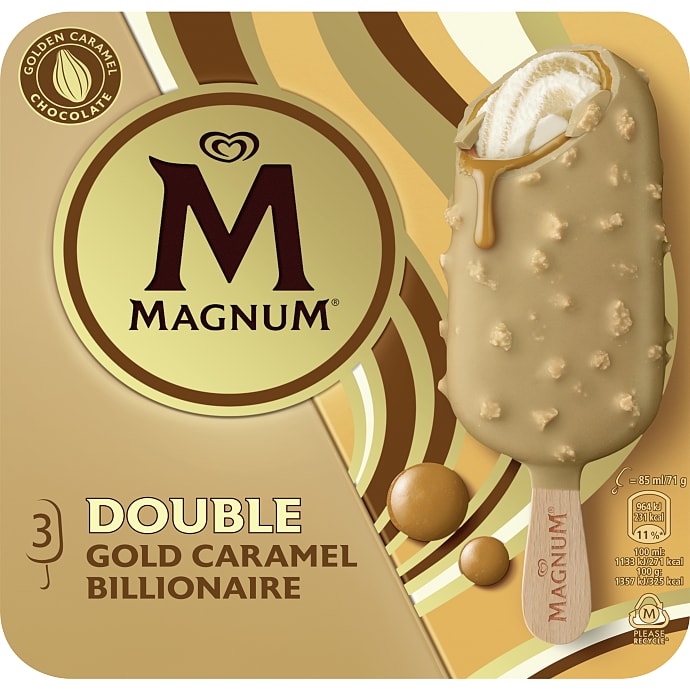 Flødeis m. karamel og karamelchokoladeskal