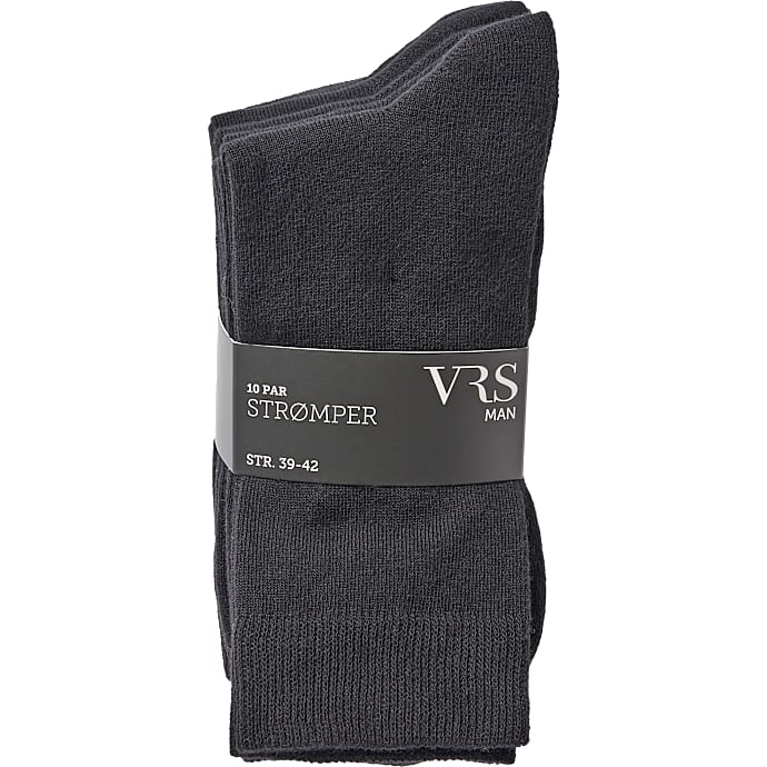 VRS Herre Strømper 10-pak str. 39/42 Sort