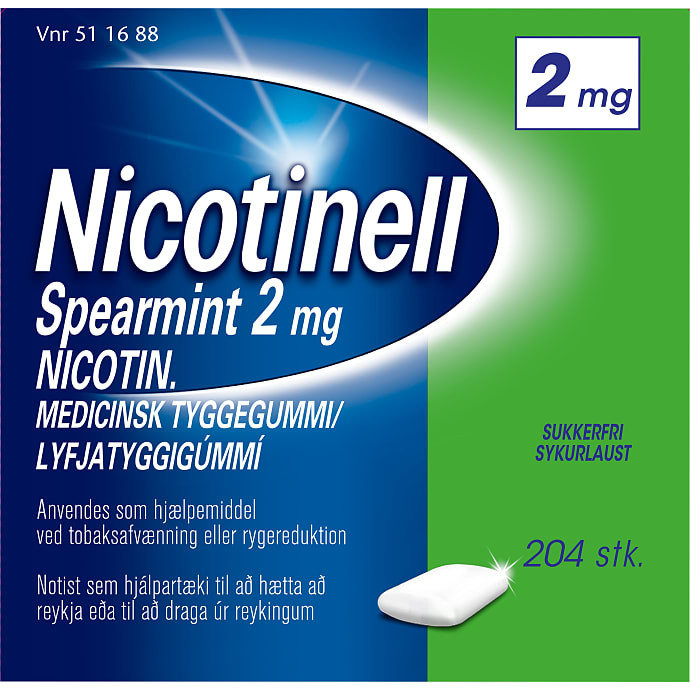 Nikotintyggegummi Spearmint sukkerfri