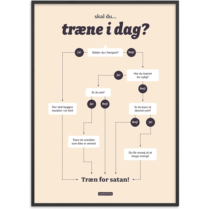 Citatplakat Skal du træne i dag? 30x40