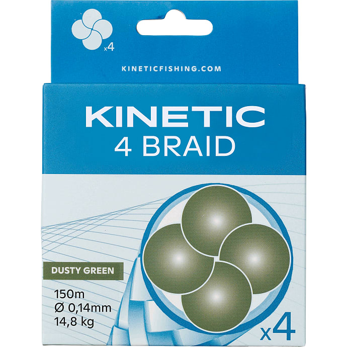 Kinetic 4 braid fiskeline - dusty