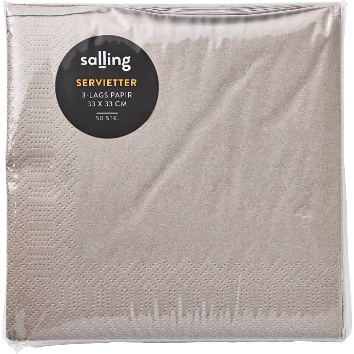Salling Ensfarvede Servietter 33x33 cm