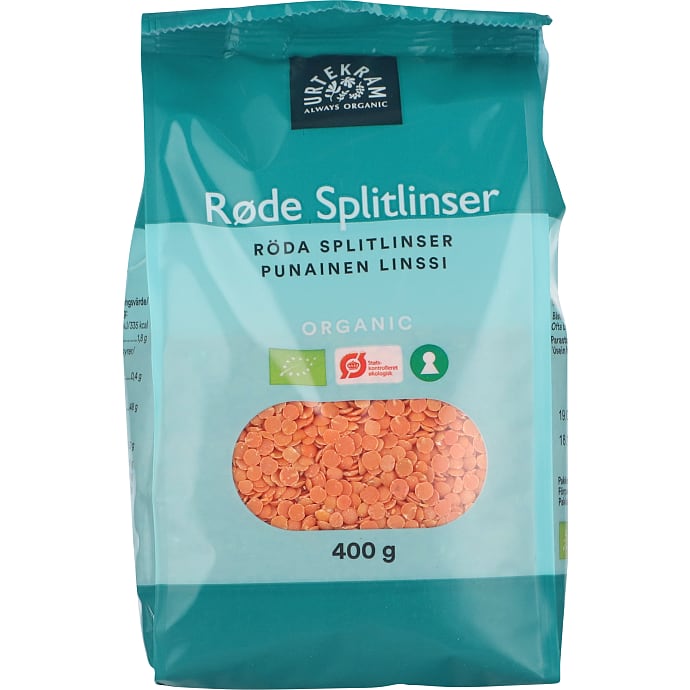 Urtekram Røde linser øko 400 g