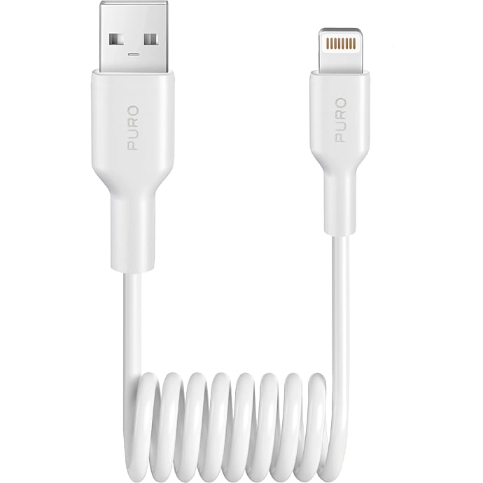PURO USB-C til USB-A Spiral Kabel 1 m