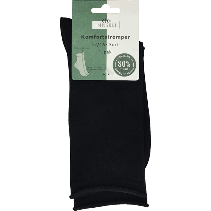 In Komfort Bambusstrømpe 1-pak Sort