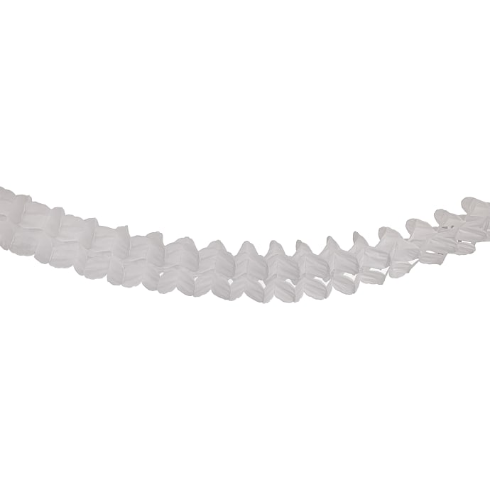 Salling guirlande i papir 4 meter - Hvid