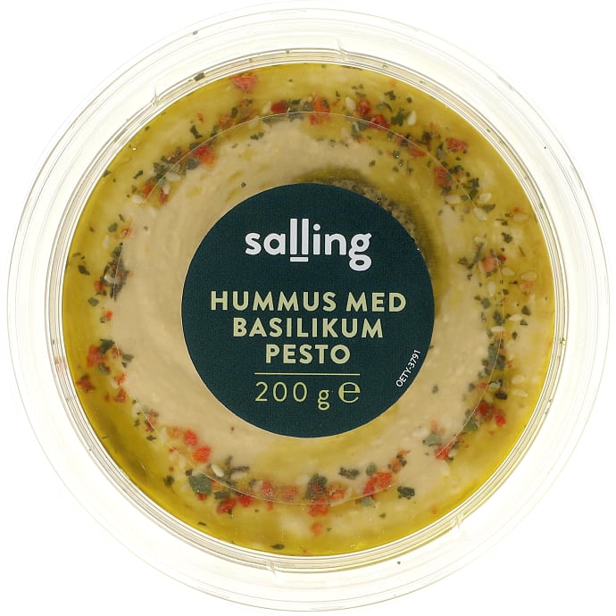 Salling Hummus m. Basilikumpesto