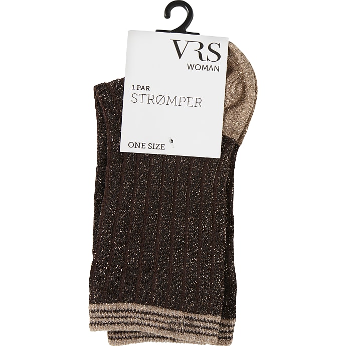 VRS Woman glimmerstrømper onesize brun