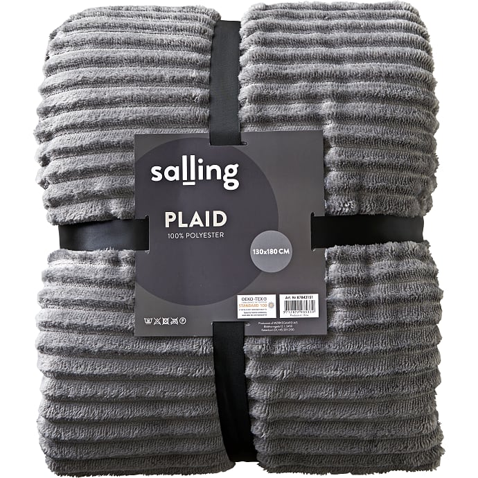 Salling plaid 130x180 cm - grå