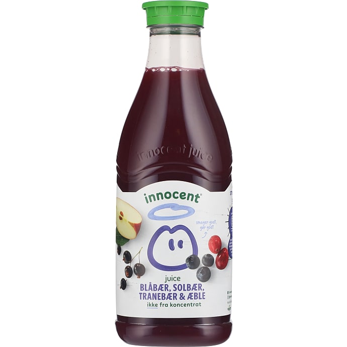 Juice m. blåbær, solbær, tranebær og æble