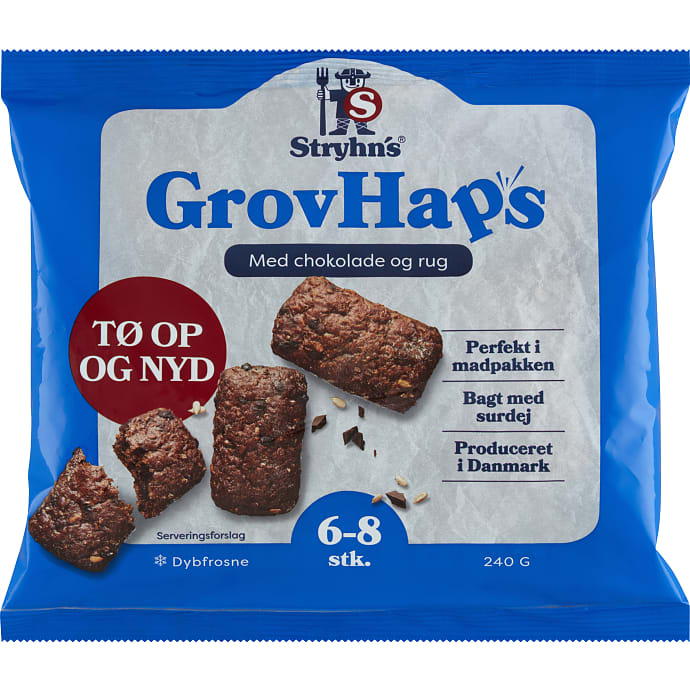 Grove boller m. chokolade og rugkerner