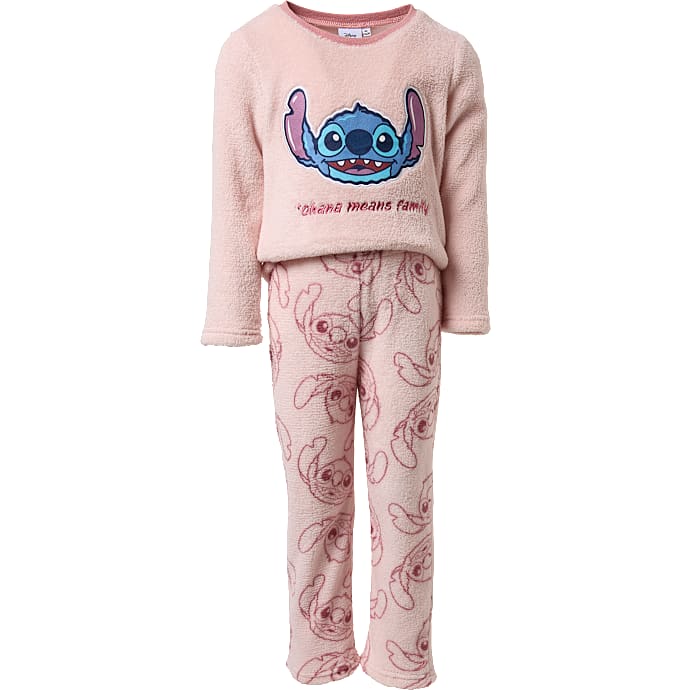Stitch fleecesæt str. 134/140 - lyserød