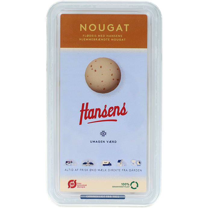Flødeis m. nougat øko
