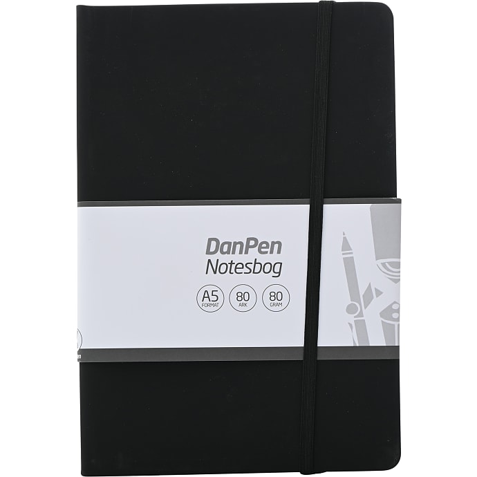 Danpen Notesbog PU A5 Sort