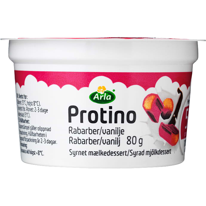 Arla Protino Mælkedessert Rabarber Vanilje 80 g