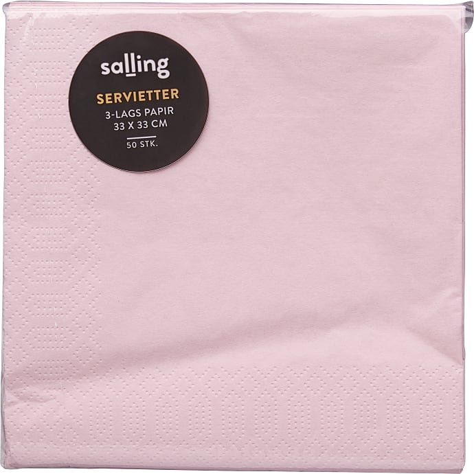 Salling Ensfarvede Servietter 33x33 cm 50-pak