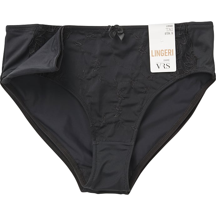VRS Dame Tai Trusser 2-pak Str. S Sort