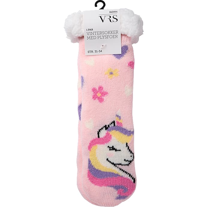 VRS børne kæmpehygge strømper str. 31/34 - rosa
