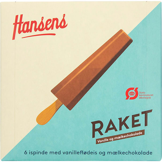 Flødeis m. vanilje og chokoladeovertræk øko