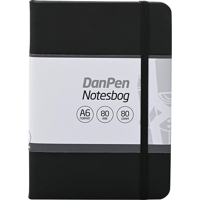 Danpen Notesbog PU A6 sort