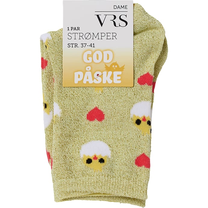 VRS dame glimmerstrømper str. onesize - gul