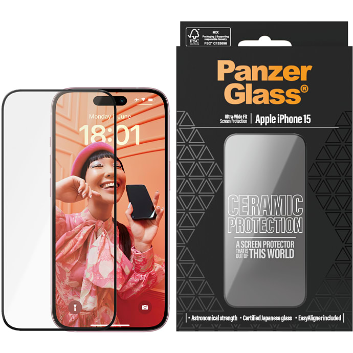 PanzerGlass Ceramic Protection iPhone 15 UWF