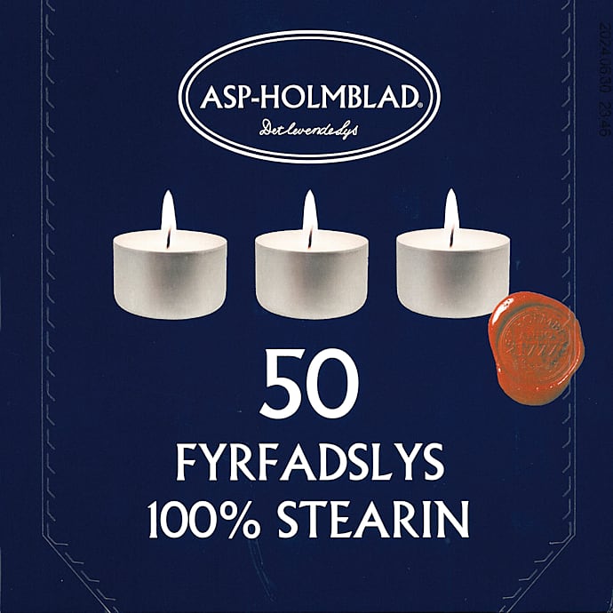 ASP-Holmblad Fyrfadslys Ren Stearin