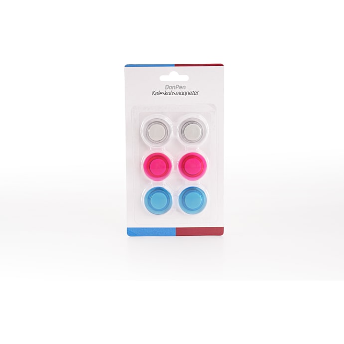 Danpen køleskabsmagneter - hvid/pink/blå