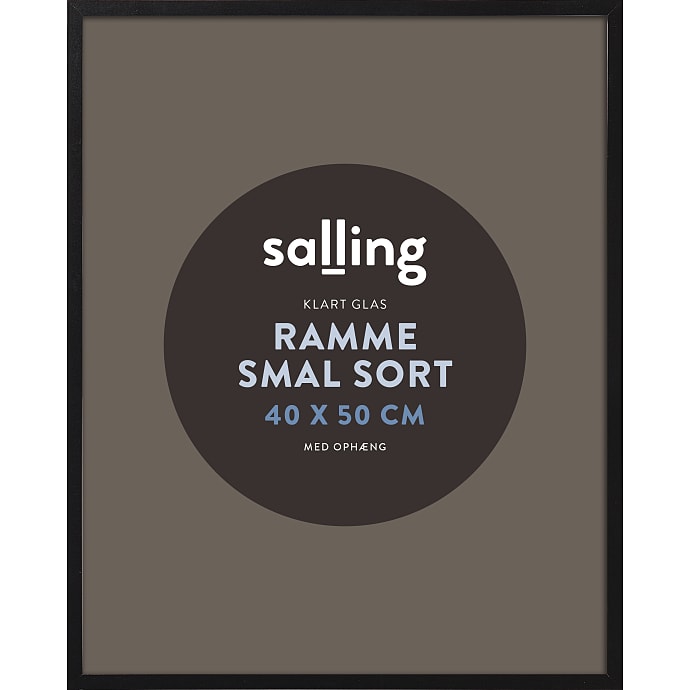 Sort ramme m. glas - 40x50 cm