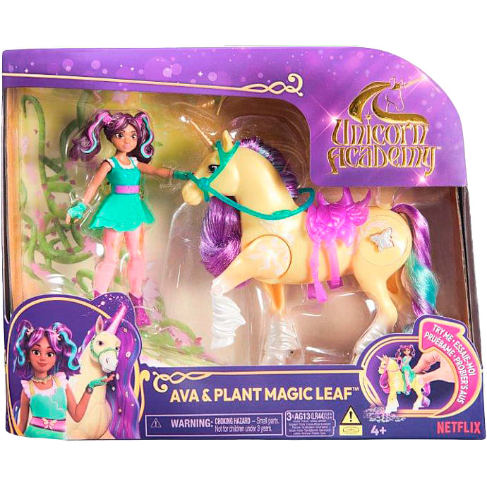 Unicorn Academy Ava & Plant Magic Leaf dukke og enhjørning