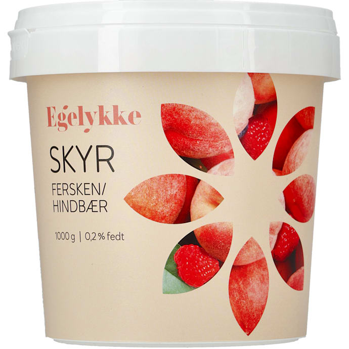 Egelykke Skyr med fersken og hindbær 0,2% 1 kg