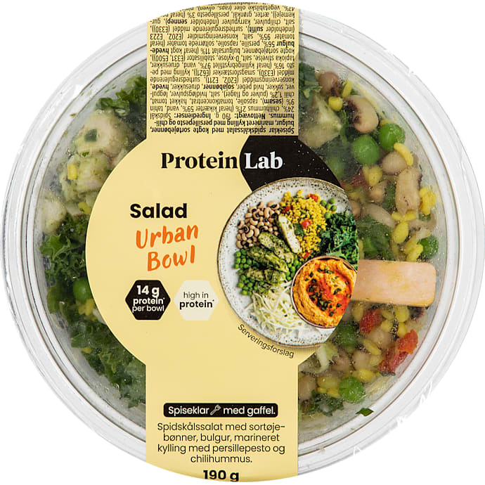Protein Lab Spidskålssalat med Bønner, Bulgur og Kylling