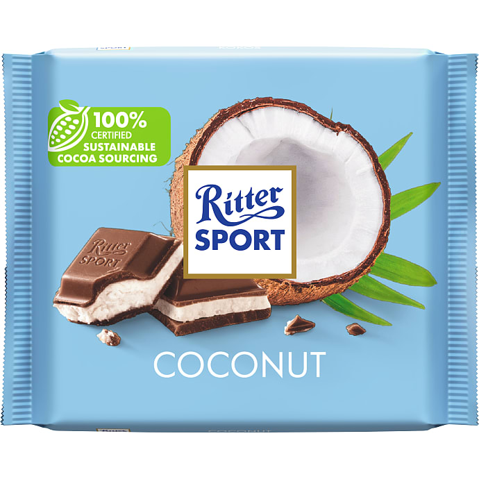 Ritter Sport Mælkechokolade m. kokos 100 g
