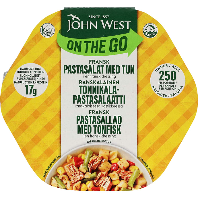Tun i fransk inspireret dressing m. grøntsager og pasta
