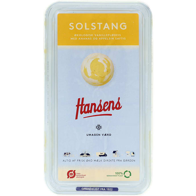 Flødeis m. ananas- og appelsinsaft