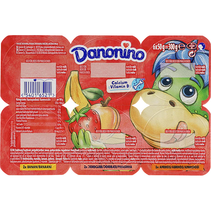 Danone Yoghurt Jordbær, Banan, Fersken 2,9% 300 g