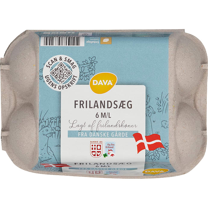 Dava Frilandsæg M/L 6 stk