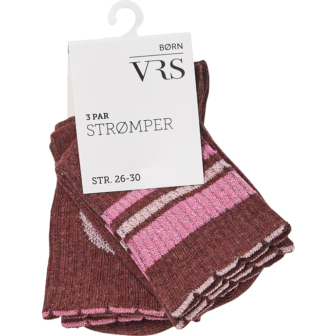 VRS Kids Børnestrømper 3-pak str. 31/34 lilla