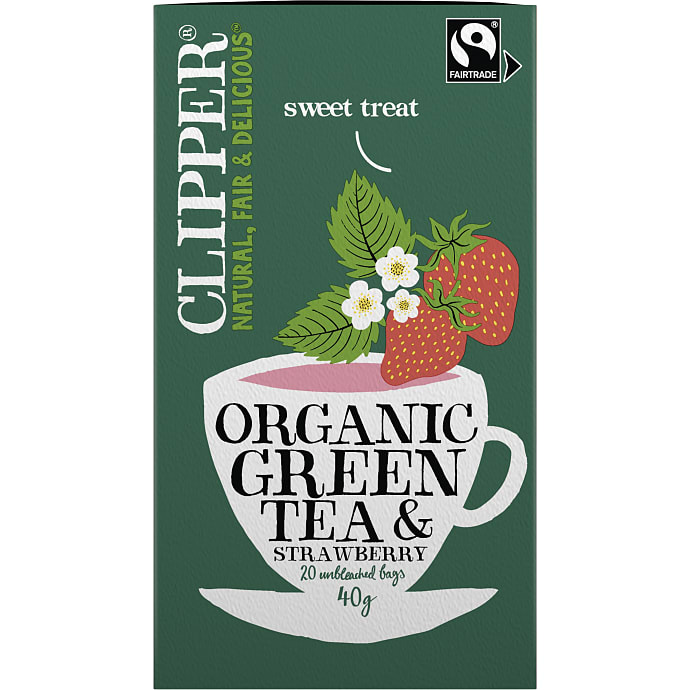 Grøn te m. jordbær øko