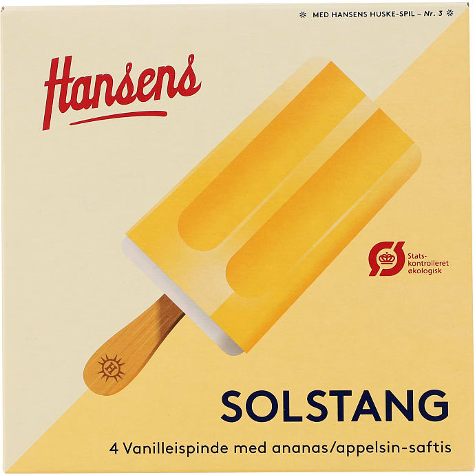 Flødeis m. ananas- og appelsinsmag øko
