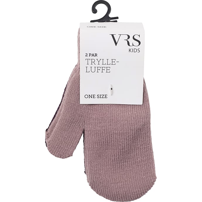 VRS børne 2-pak trylleluffer str. onesize - rosa/bordeaux