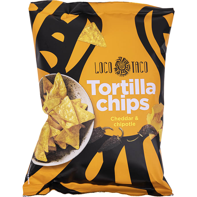 Tortillachips m. cheddar og chipotle