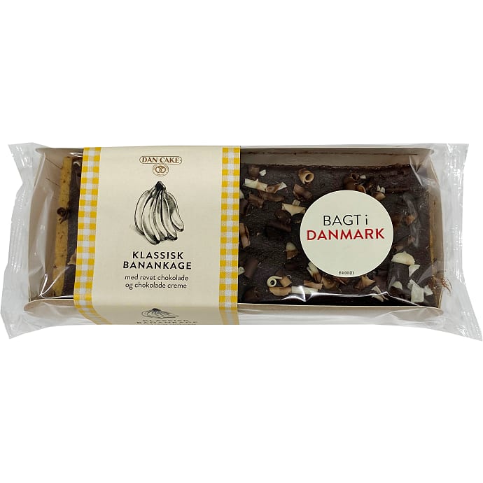 Banankage m. chokoladestykker og chokocreme