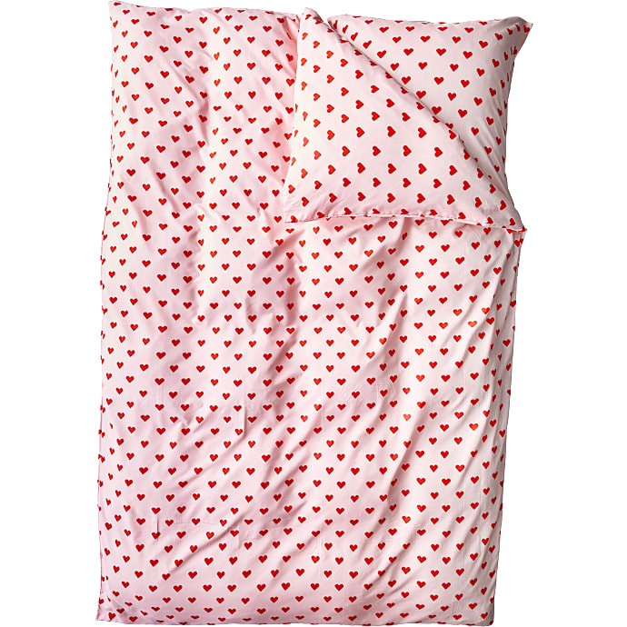 BASIS Sengetøj 140x200 cm Røde Hjerter