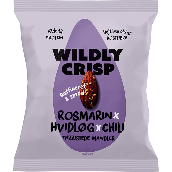 Wildly Crisp Tørristede Mandler Rosmarin Hvidløg Chili